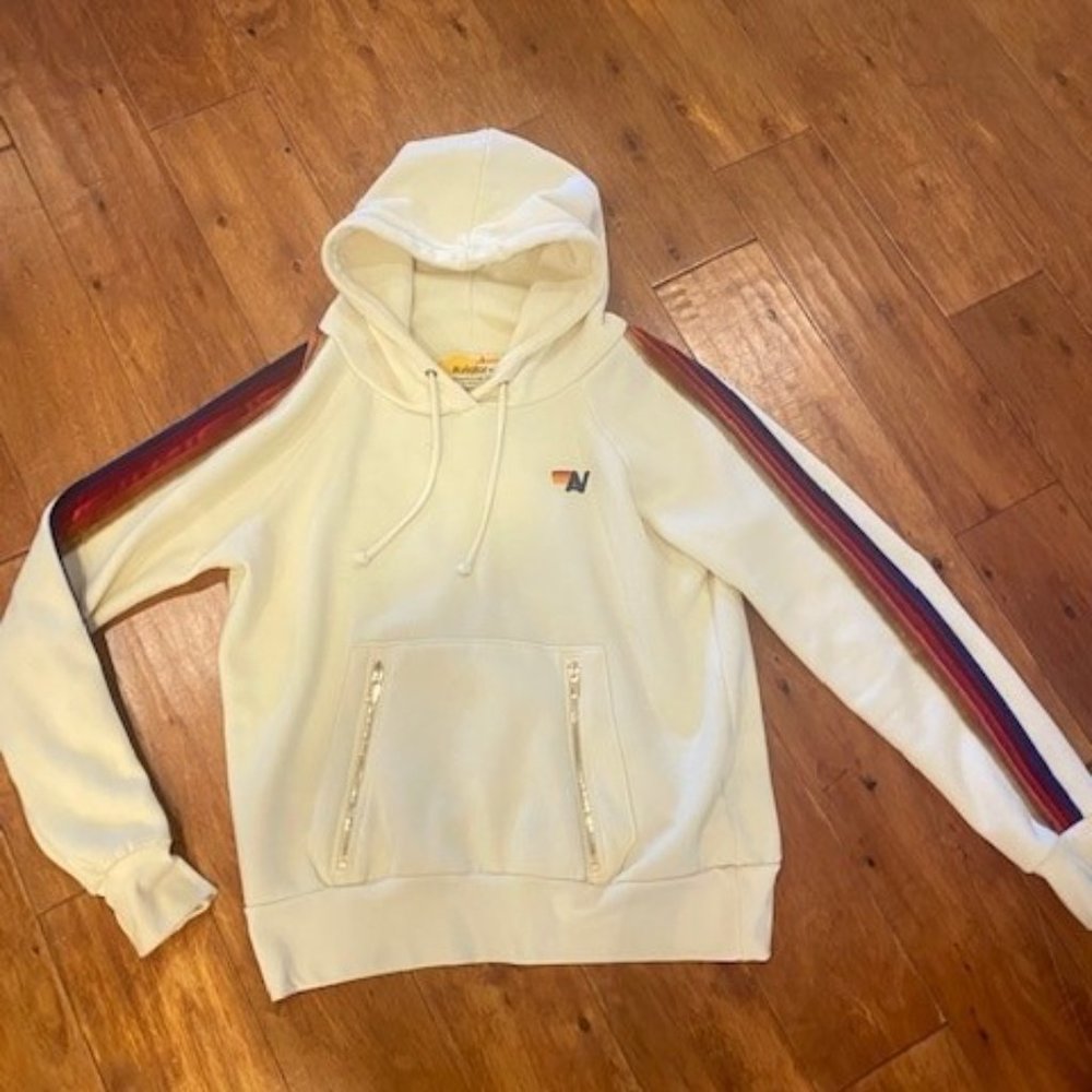 Aviator Nation Hoodie | Limited Edition | Velvet Classic Stripes | Gold Zippers